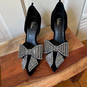 Boden suede embellisshed bow heel, NWT, size 7.5